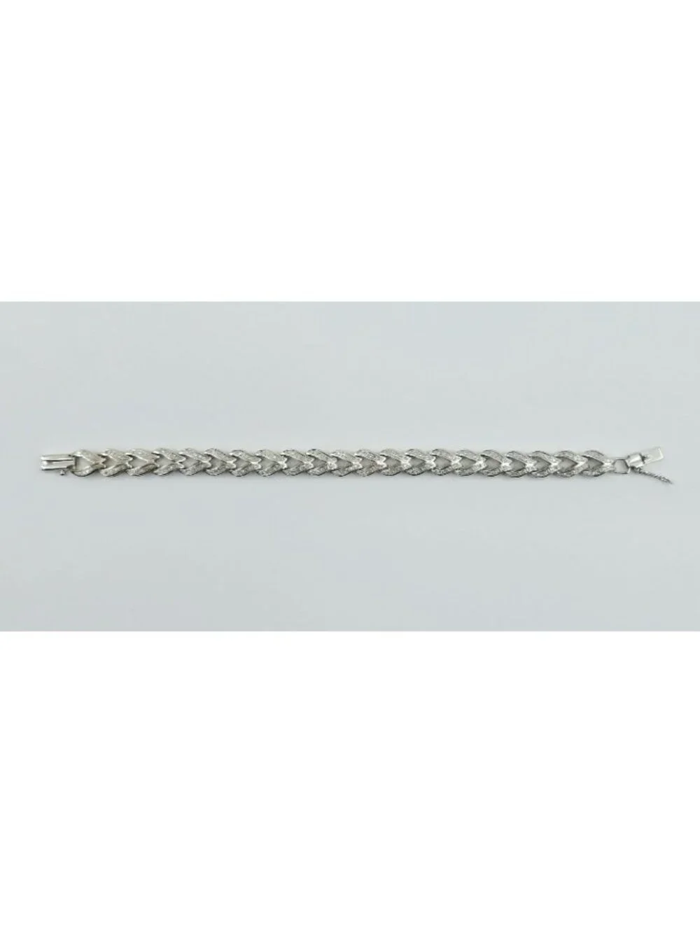 Exquisite 14K Solid White Gold Designer Diamond Tennis Link Bracelet - 6.75